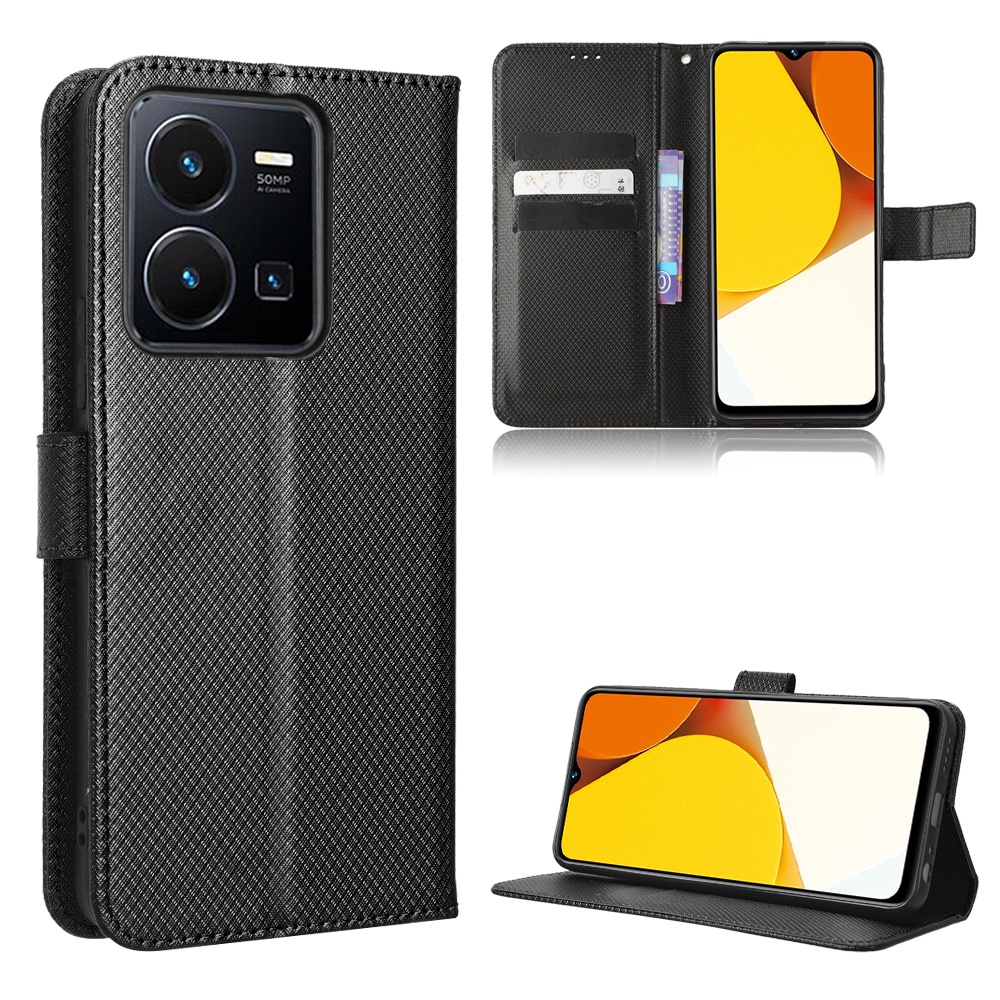 Ốp lưng vivo y22 ốp đứng giá đỡ điện thoại nắp gập ốp lưng vivo y22s viviy22 ốp lưng da pu dạng ví