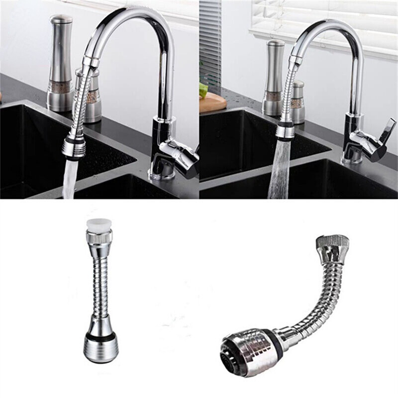 Vòi nước nhà bếp xoay 360 ° đầu vòi bọt khí tiết kiệm nước đầu lọc đầu nối vòi hoa sen bộ mở rộng cho nhà bếp