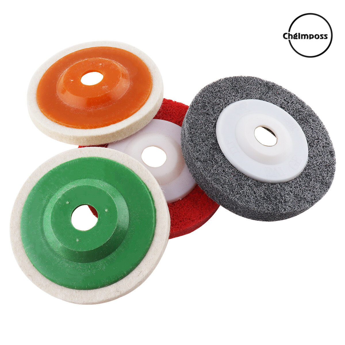 ChgImposs 4 Cái 100Mm Tấm Lót Đĩa Đánh Bóng Len Đa Chức Năng Và Bánh Xe Nylon Bánh Xe Đánh Bóng Cho Máy Xay Góc