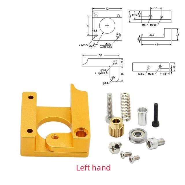Kee Pang All Metal Right Hand MK8 Extruder Aluminum Frame Block DIY Kit for Reprap i3 3D Printer Right Hand 