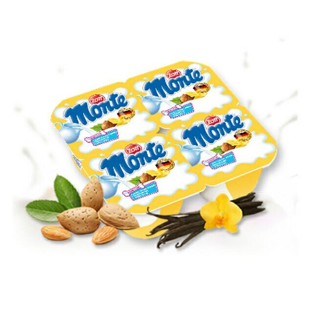 Váng sữa Monte hủ 55g lốc 4 hủ cho bé vani