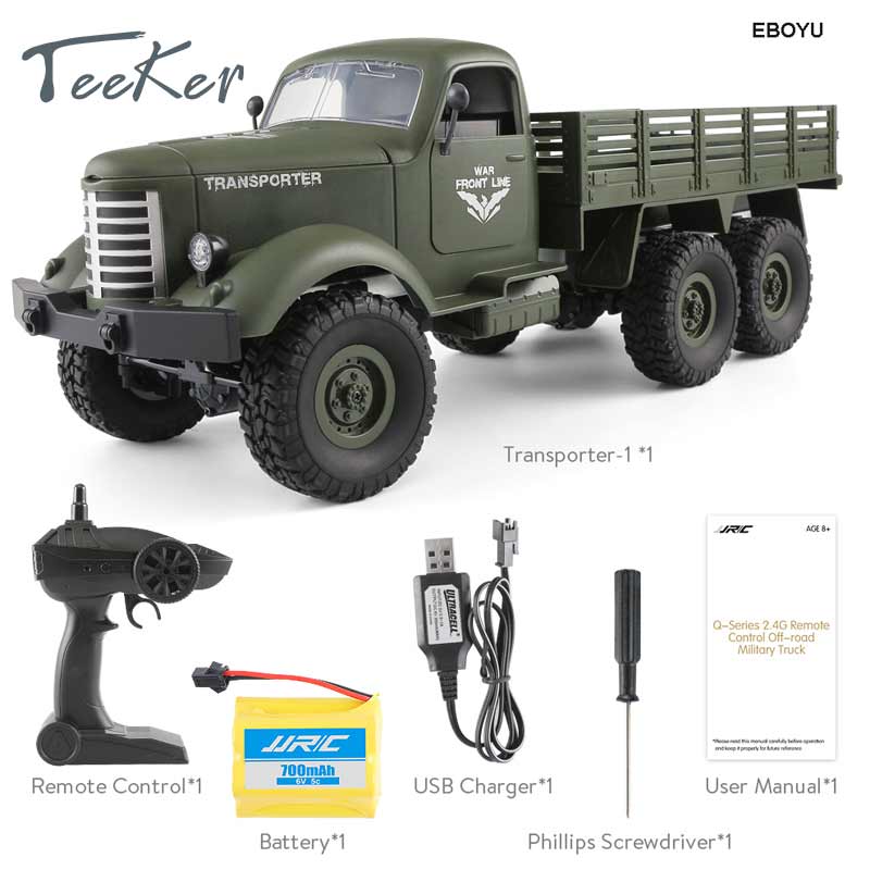 RC 1:18 MilitaryTruck Off-road Car 6x6 Off Road 6WD Wireless Remote Control Vehicle Russian American Climbing Six Wheel Drive Pickup Truck Simulation Model Boy Child Toy Gift of Birthday Christmas New Year ราคา 1,178 บาท*ส่งฟรี