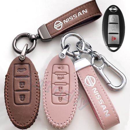 Pink Leather Key Case for Nissan Rogue, Qashqai, Infiniti