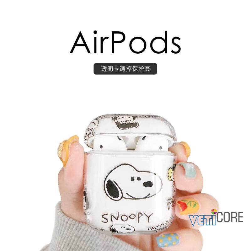 Tai Nghe Hoạt Hình Đường Phố Snoopy Sesame, Ốp Cứng Cho Apple AirPods 1 2 3 Pro Vỏ Silicon Túi Đựng Tai Nghe Air Pods Phụ Kiện AirPod Bảo Vệ PC Trong Suốt