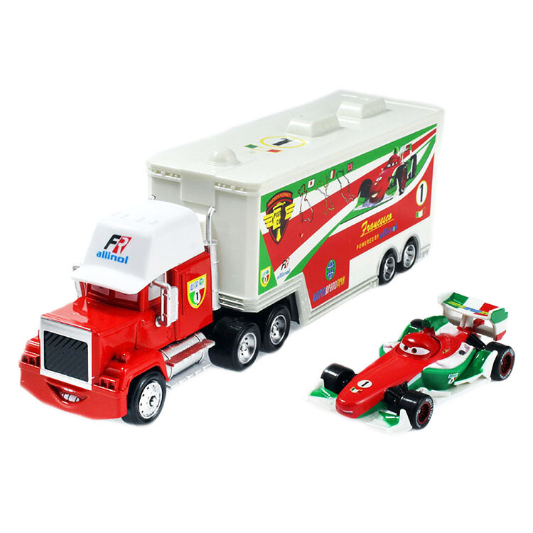 Pixar Cars Mack Lightning McQueen & Chick Hicks & KING & Xe tải Hudson tuyệt vời với bộ đồ chơi xe hơi nhỏ 1:55 lỏng lẻo
