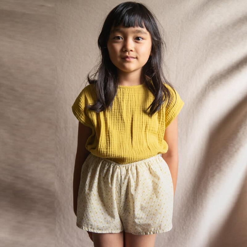 Amazhiyu 100% Organic Cotton Double Gauze Breezy Summer T-shirts Baby Girls Casual Solid Camisole Children's Tops 223280KTP