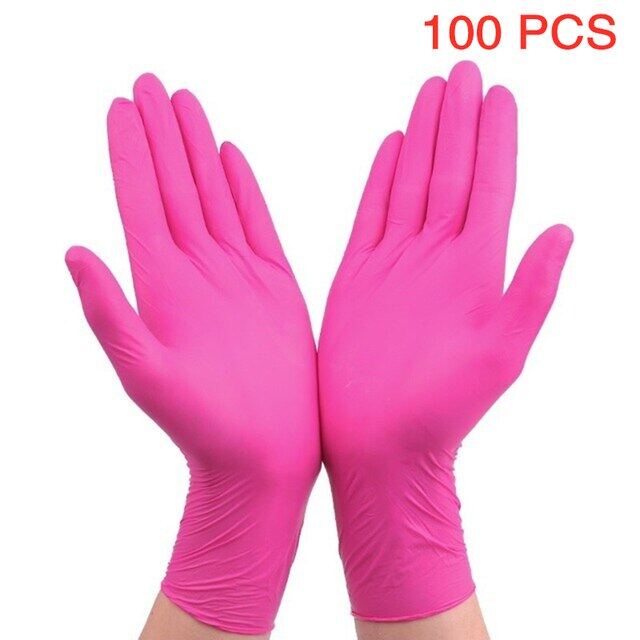 pink nitrile gloves