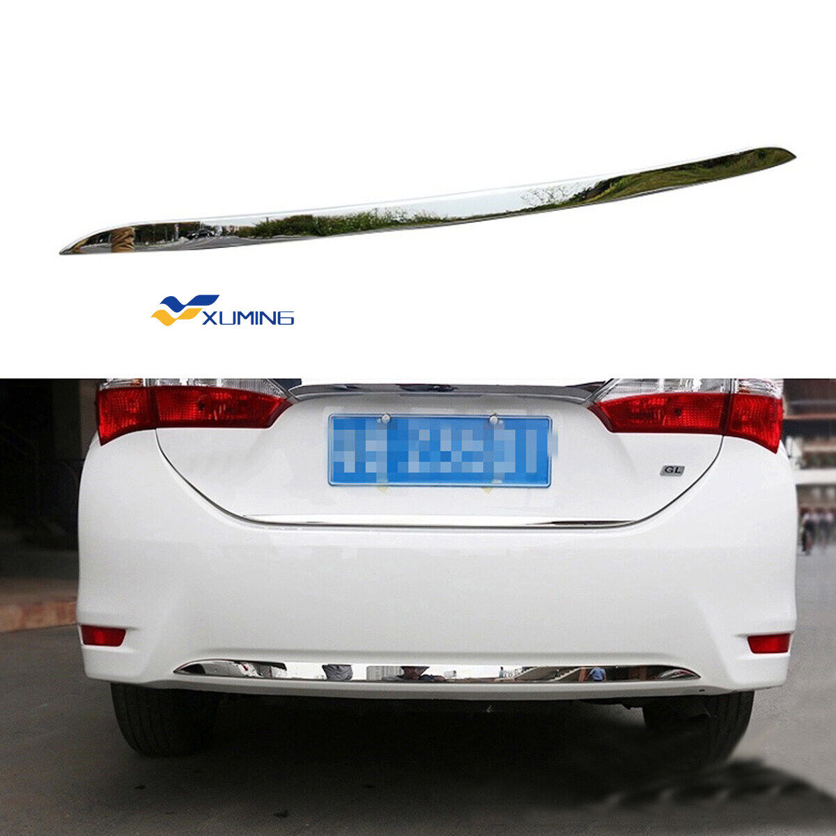 Xuming Ốp Viền Giữa Lưới Tản Nhiệt Cản Trước/Sau Cho TOYOTA Corolla Altis 2014 2015 2016 Trang Trí B