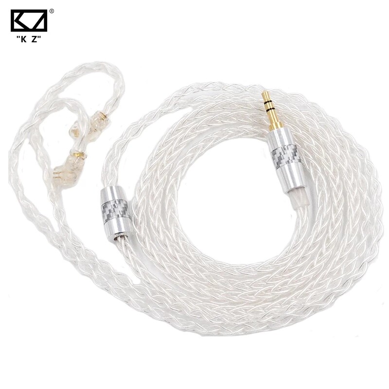 Cáp Nâng Cấp Mạ Bạc KZ 8 Lõi OFC Độ Tinh Khiết Cao Tai Nghe Dây KZ ZSN PRO ZSX AS12 AS16 ASX ZAX , DQ6 ZS10 PRO CCA CA16 CSN