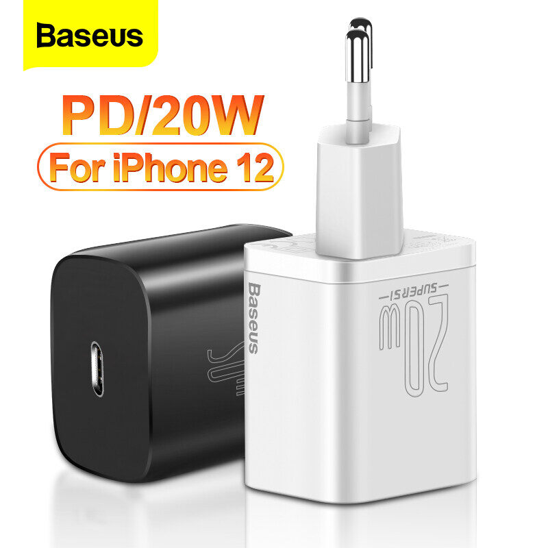 Baseus Siêu si USB C Sạc 20W Hỗ Trợ Loại C Pd Nhanh Chóng Sạc sạc điện thoại di động Cho iPhone 14 13 12 Pro Max Mini 7 8 Cộng Với
