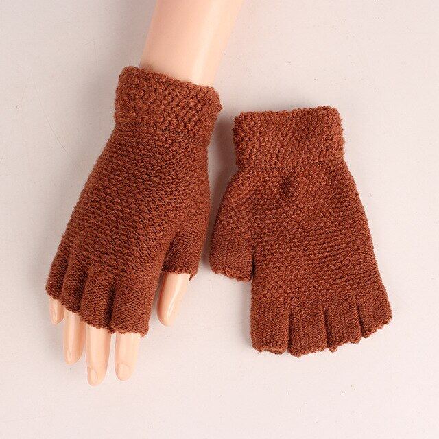 ผู้ชายถุงมือฤดูหนาว Solid เหมือนกันหมดรักษาความอบอุ่น Half Finger Mens ชาย Hot Simple ขายคุณภาพ Mittens แฟชั่น