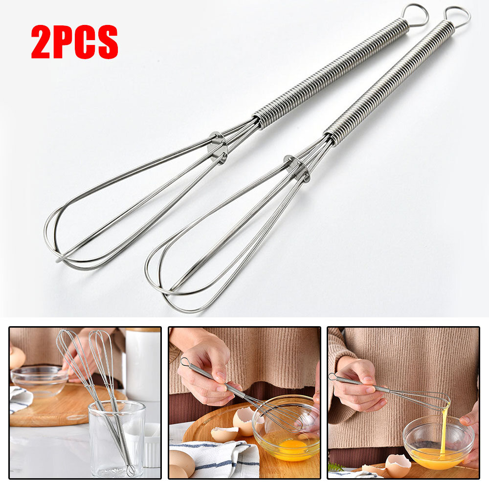 Bộ 2 Cây Đánh Trứng Bóng Bằng Thép Không Gỉ Kimidress, Loại Nhỏ, Bằng Thép Không Gỉ
