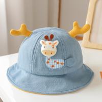 Denoswim 6-36m Hươu cao cổ hoạt hình bé trai bé gái mũ ngư dân mùa hè mũ xô với tai ngoài trời thường ngày Toddler mũ tắm nắng bảo vệ khỏi ánh mặt trời