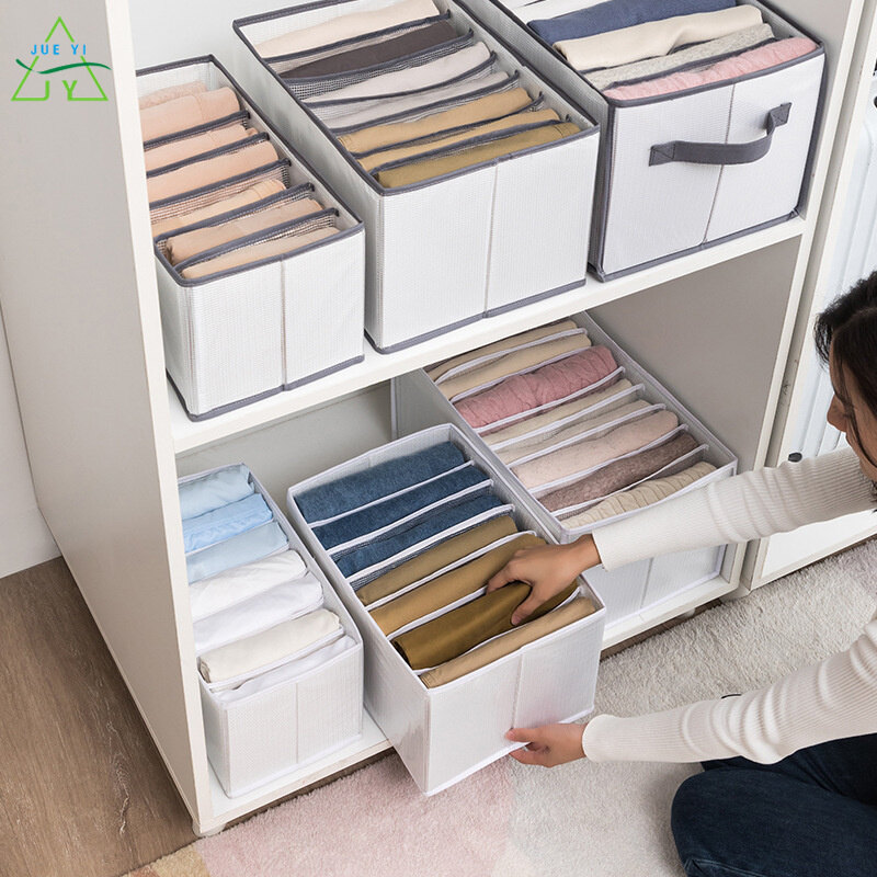 KS Đồ Đựng Quần Và Quần Áo Đồ Tạo Tác Hộp Phân Loại Tách Quần Áo Tủ Quần Áo Cạnh Giường Ký Túc Xá Giỏ Đựng Đồ Trong Suốt Có Thể Gập Lại