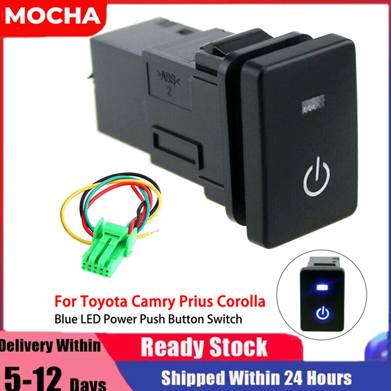 Mochađèn LED Màu Xanh Dương Công Tắc Nút Nhấn Laser Cho Toyota Camry Prius Corolla