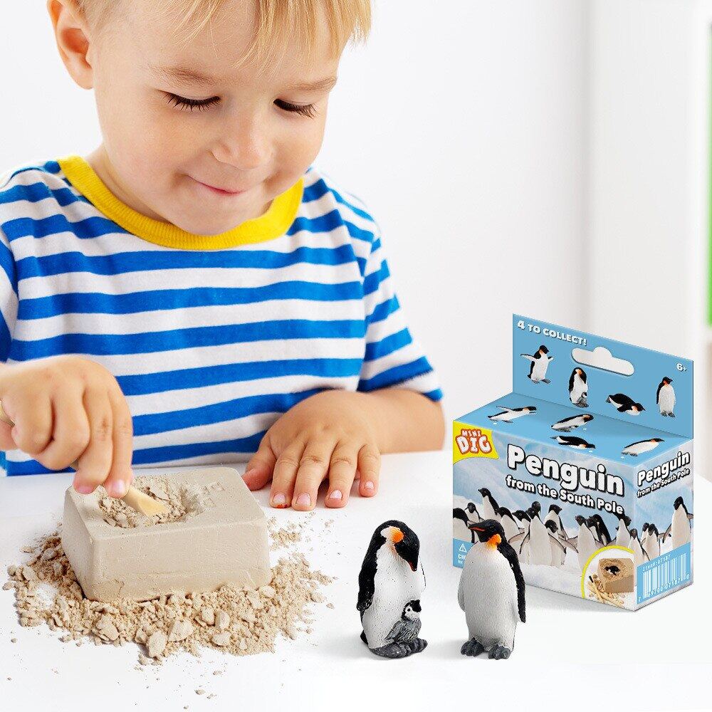 1pcs chim cánh cụt Đồ chơi Đào thạch cao khối chim cánh cụt mô hình khủng