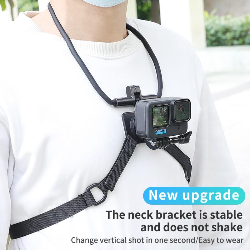 Kipye Dây đeo ngực đai gắn kết cho GoPro Hero 11 9 8 7 6 5 + Camera hành động essories nịt ngực đi Pro Silicone cổ giữ núi
