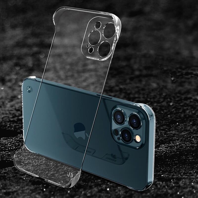 Ốp Trong Suốt Không Khung Sang Trọng Cho iPhone 13 12 11 Pro Max Mini XS X XR 7 8 Plus SE 2020 Ốp Điện Thoại Cứng Siêu Mỏng Trong Suốt