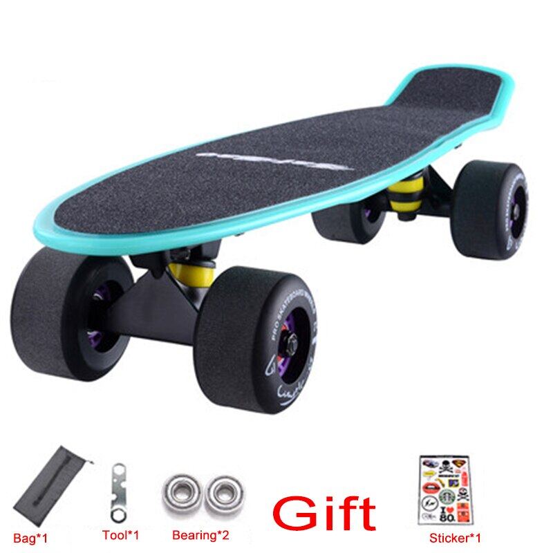 ใหม่22นิ้วสเก็ตบอร์ด Mini Cruiser สเก็ตบอร์ดพลาสติก Longboard กล้วย Fishboard Street กีฬากลางแจ้งสำหรับเด็กผู้หญิงเด็กผู้ชาย