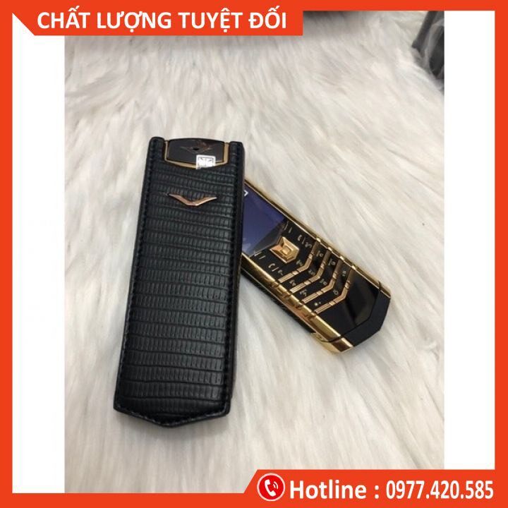 Bao da Vertu Singature S đứng không nắp da cá sấu