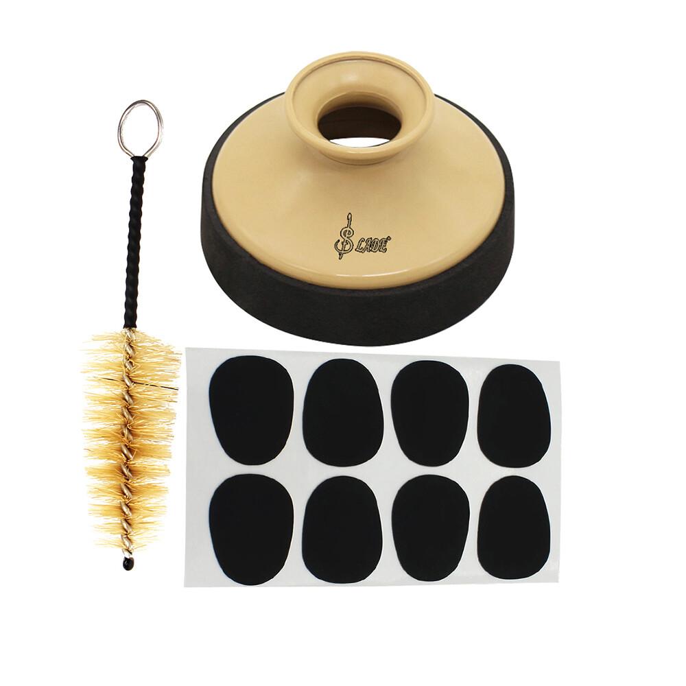 Bộ phụ kiện kèn saxophone 3 trong 1 bao gồm bộ giảm thanh câm kèn sax + bàn chải miệng + miếng đệm miếng dán miệng
