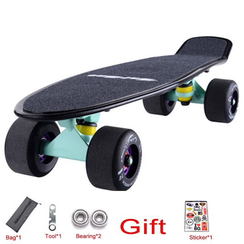 ใหม่22นิ้วสเก็ตบอร์ด Mini Cruiser สเก็ตบอร์ดพลาสติก Longboard กล้วย Fishboard Street กีฬากลางแจ้งสำหรับเด็กผู้หญิงเด็กผู้ชาย