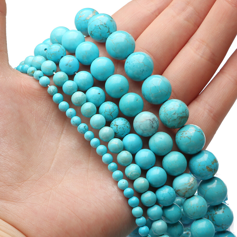  Đá Tự Nhiên Hạt Ngọc Lam 4 6 8 10Mm Hạt Cườm Tròn Cho Làm Đồ Trang Sức Vòng Tay Tự Làm Vòng Cổ Vòng Chân 