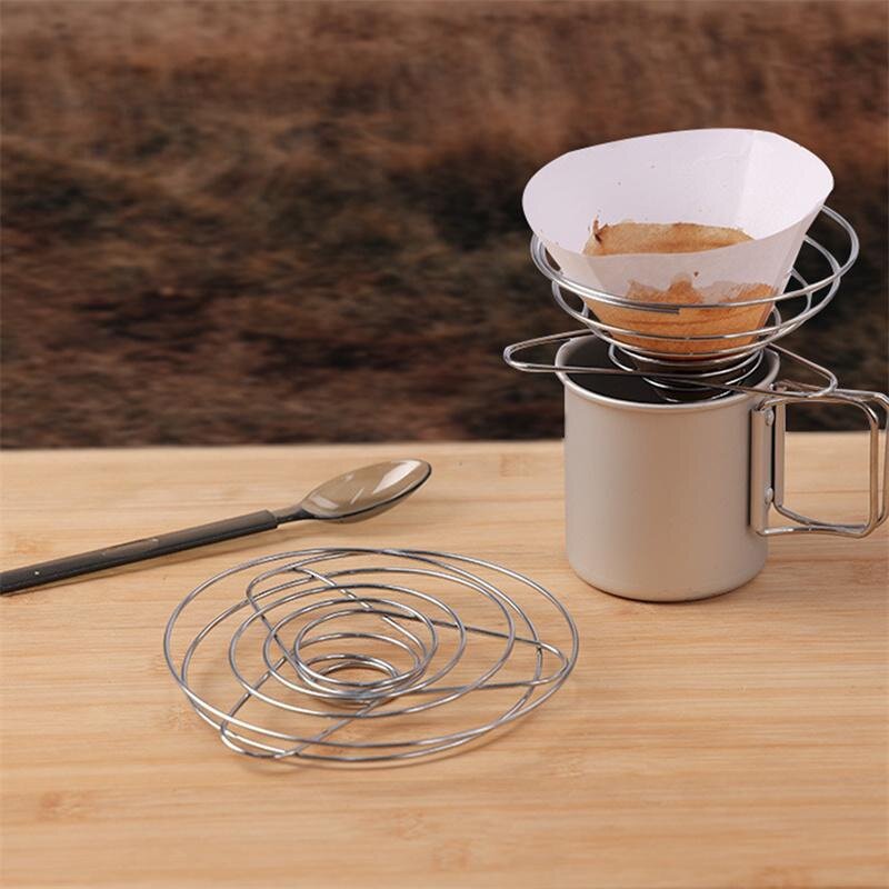 hang qiao shop Outdoor Camping Coffee Drip Rack Stainless Steel Hand
