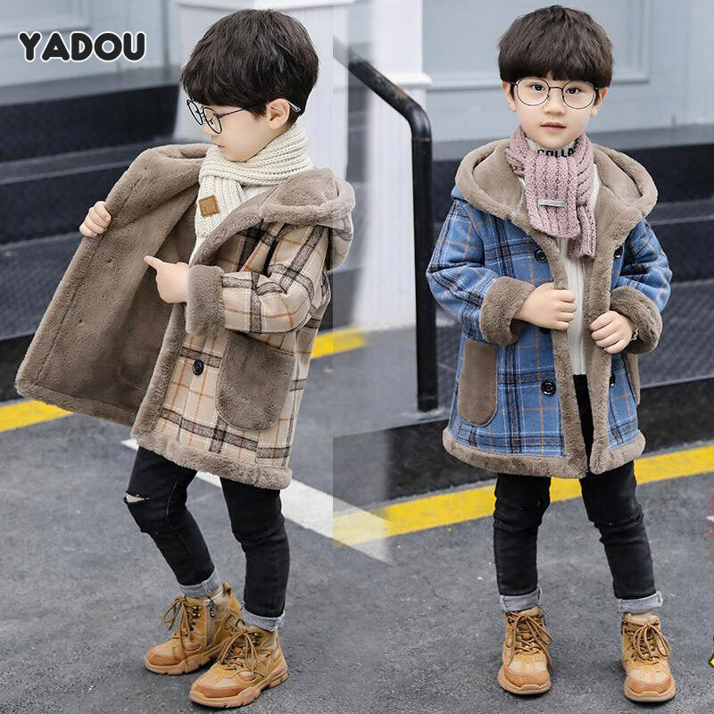 Yadou áo khoác len bé trai, áo khoác len và đệm, quần áo trẻ em nước ngoài mới quần áo cho bé trai