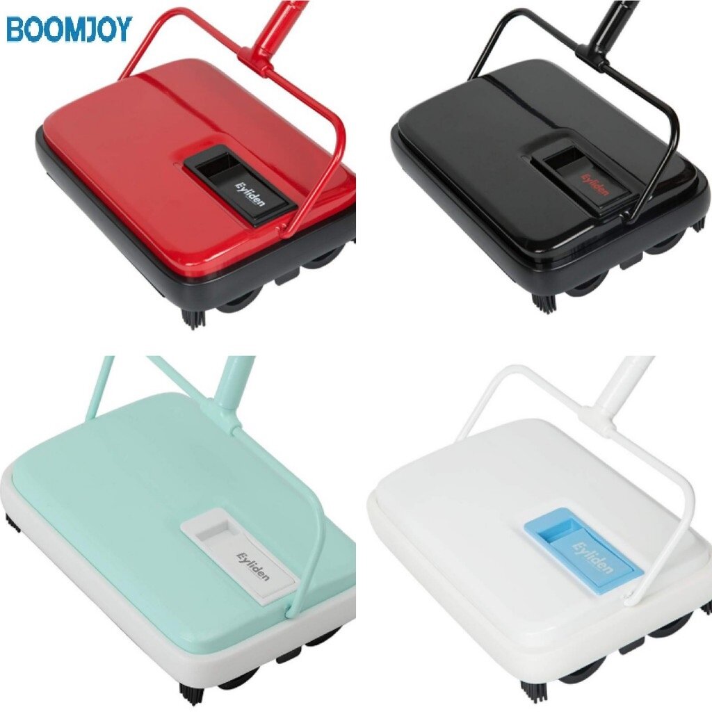 Boomjoy dụng cụ vệ sinh cây quét sàn thảm chổi tự động đẩy tay cho văn phòng nhà cửa thảm thảm bụi phế liệu giấy vệ sinh kèm bàn chải