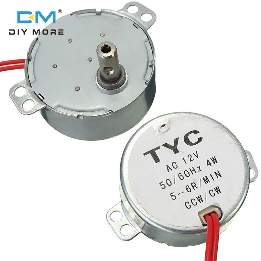 diymore Động Cơ Đồng Bộ TYC-50 AC 12V/220V CW/CCW 4W 50/60Hz 5RPM/6RPM Cho Mô Men Xoắn Vi Sóng Robus