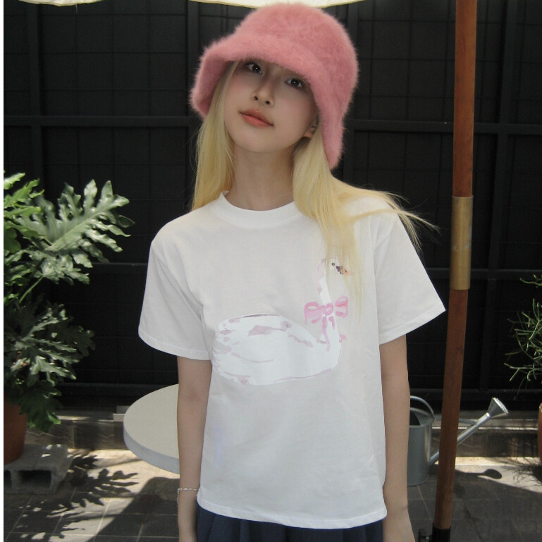 Kuchimachic - Áo babytee in hình Ngỗng chất liệu Cotton co dãn bốn chiều mã KUAP23050