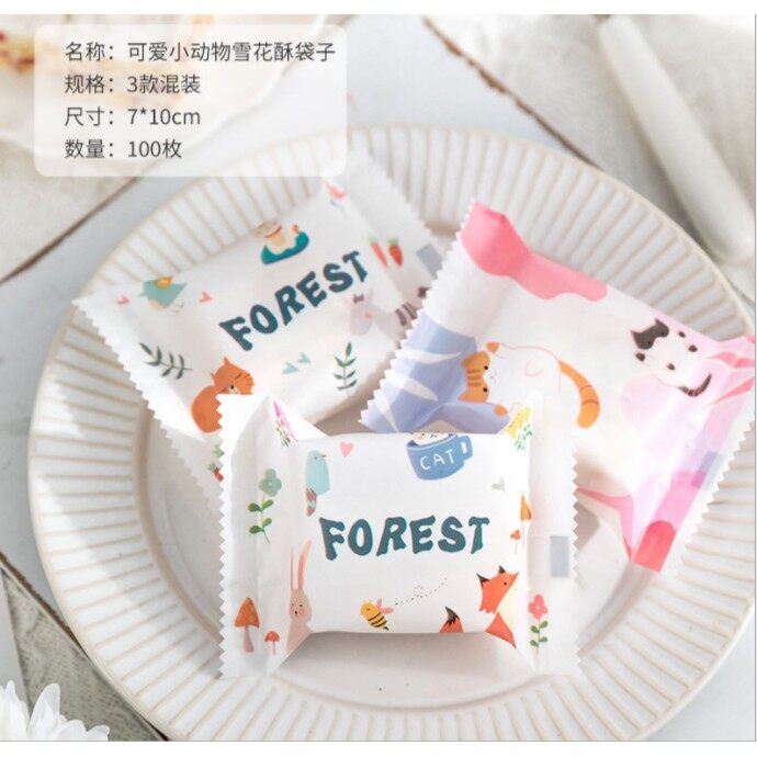 100c túi đựng bánh 7x10 mẫu Forest