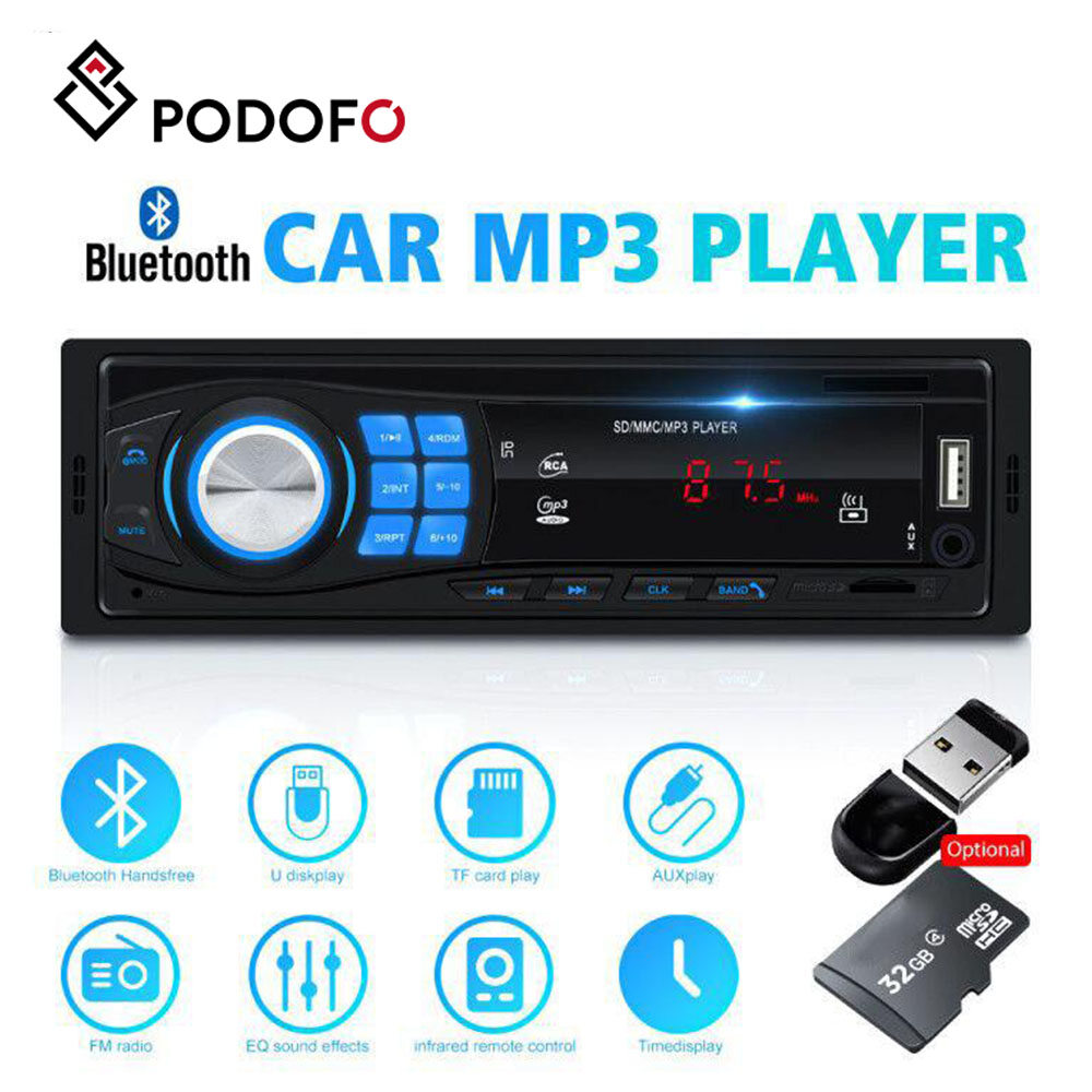 1DIN In-Dash Xe Radio Stereo Điều Khiển Từ Xa Kỹ Thuật Số Bluetooth Máy Phát Nhạc Stereo 12V Đài Phát Thanh Xe Mp3 Player USB/SD//AUX-IN