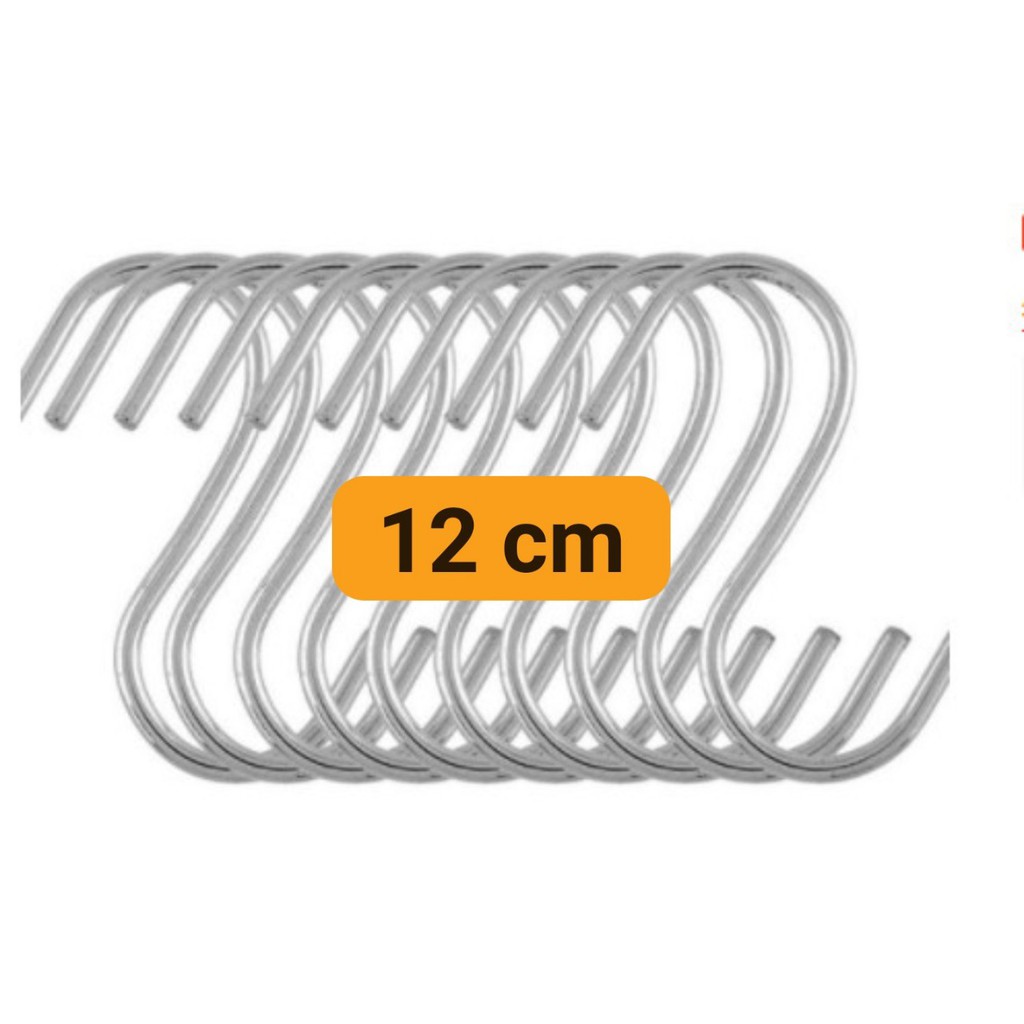 Móc treo đa năng inox chữ s 12 cm