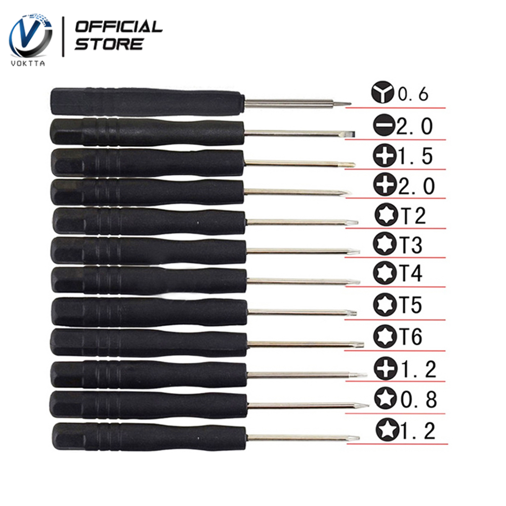 Voktta bộ tuốc nơ vít nhỏ đa năng 12 trong một tuốc nơ vít từ tính mạnh tay cầm cách điện dụng cụ tháo lắp pc điện thoại di động