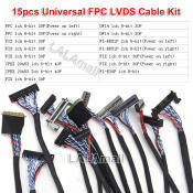 Universal FPC LVDS Cable Kit for LCD Screens - 15pcs