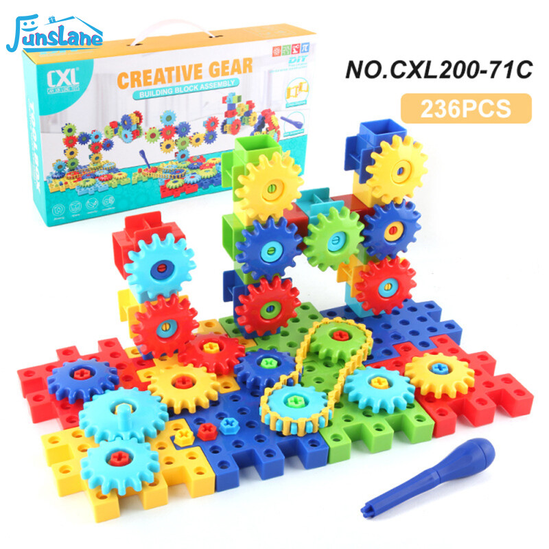 FunsLane Bộ Đồ Chơi Khối Lắp Ghép Bánh Răng Bánh Răng Quay Khối Học Tập Lồng Vào Nhau Sáng Tạo Cho Trẻ Em Sân Chơi