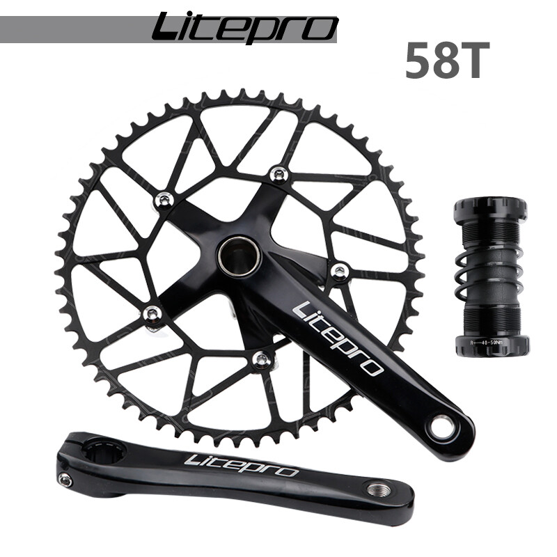 LP Litepro Bộ Giò Đĩa Xe Đạp Gấp Gọn Hợp Kim Nhôm Tay Quay Rỗng 170MM 46T 48T 50T 52T 54T 56T 58T 13