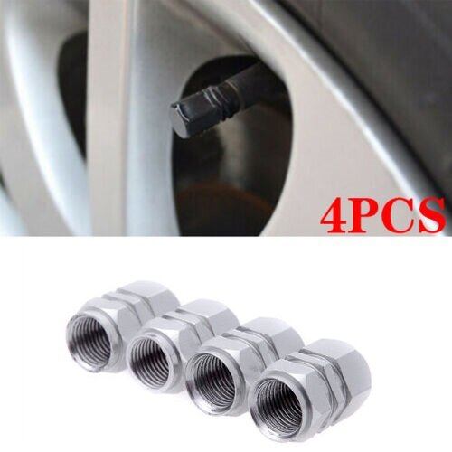 [Bhkasdi] 4 miếng vỏ lốp nắp van khí thân vành bánh xe bằng nhôm Xe Hơi Xe Tải xe đạp Bạc