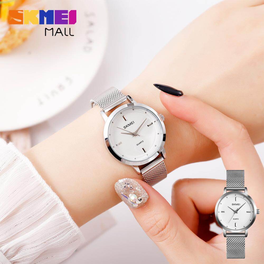🚀miễn phí giao hàng🚀 SKMEI Đồng Hồ Thạch Anh Luluxy Dành Cho Nữ 1528 Đồng Hồ Đeo Tay Nữ Siêu Mỏng Đơn Giản Thời Trang Dây Đeo Bằng Thép Không Gỉ