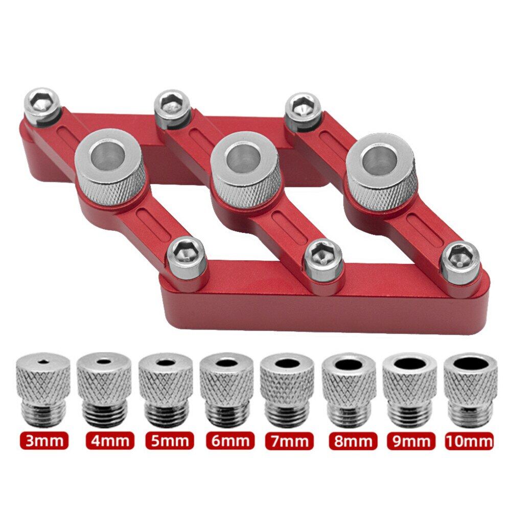 Hướng dẫn tự định tâm giảm dần jig gia công gỗ làm mộc khoan lỗ, thiết bị định vị lỗ chốt gỗ với ống khoan 3-10mm