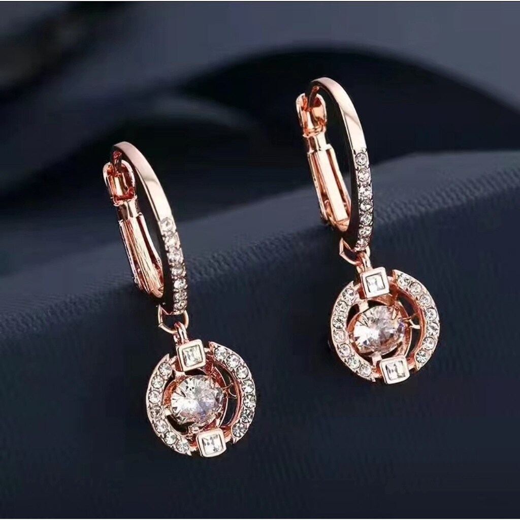(Jump)High-quality (HQ) Women's earrings Heart Earrings Artery Crystal diamond Earrings Bright Exquisite Elegant Fashion accessories Valentine's Day Birthday girlfriend Gift