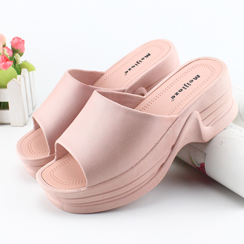 Dép Đế Dày Cho Nữ Mặc Vào Mùa Hè, Nội Thất Gia Đình Đế Dày, Bánh Xốp Cao Gót, Dép Và Dép Nhựa Chống Trượt Thời Trang