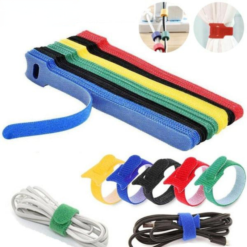 Dây buộc cáp có thể tháo rời 6 màu dây nylon bền dụng cụ sắp xếp dây buộc cáp velcro có thể tái sử dụng băng dính tự dính velcro