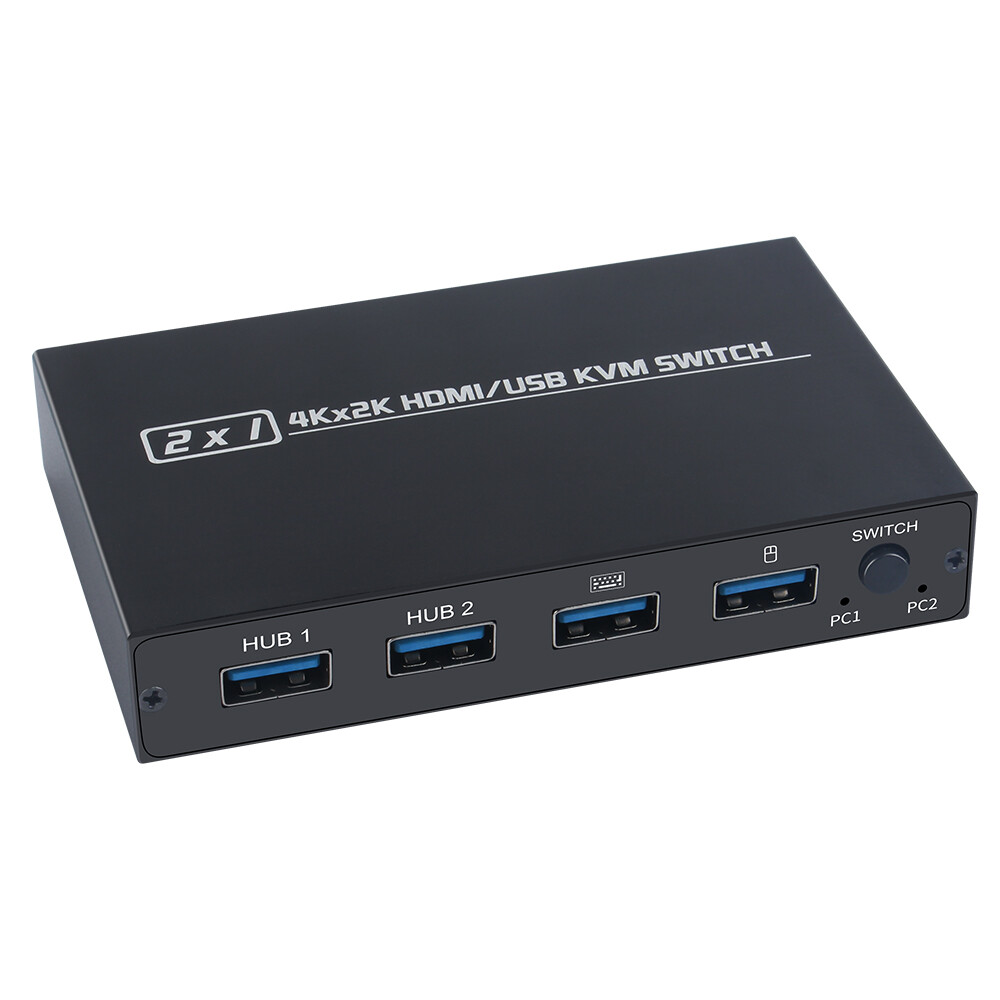 Aimos am-kvm 201cl 2 trong 1 hdmi/thiết bị chuyển mạch tín hiệu kvm cổng usb hỗ trợ hd 2k * 4k 2 máy chủ chia sẻ 1 màn hình/bộ bàn phím & chuột