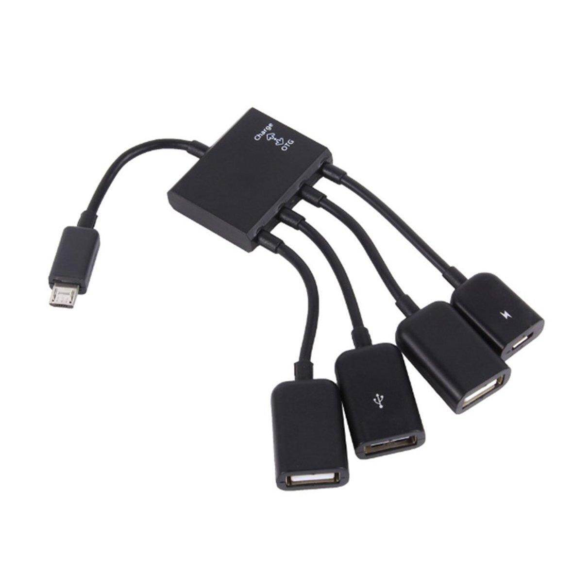 Micro usb hub , otg kết nối, cáp sạc điện chia dữ liệu dây