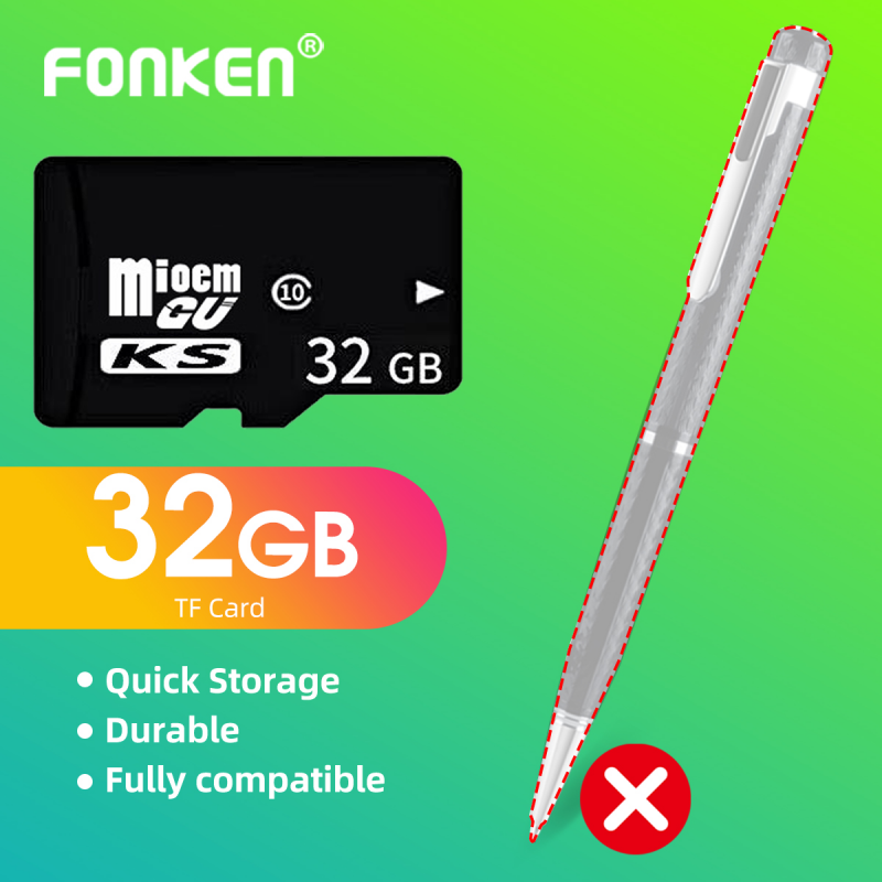 Fonken Bút Ghi Âm Giọng Nói Chuyên Nghiệp Máy Ghi Âm Cầm Tay 32GB 64G 128G Máy Ghi Âm HD Dung Lượng Lớn Giảm Tiếng Ồn Thiết Bị Ghi Âm Kỹ Thuật Số Để Ghi Âm Lâu Dài Cuộc Họp Kinh Doanh Sinh Viên Trong Lớp