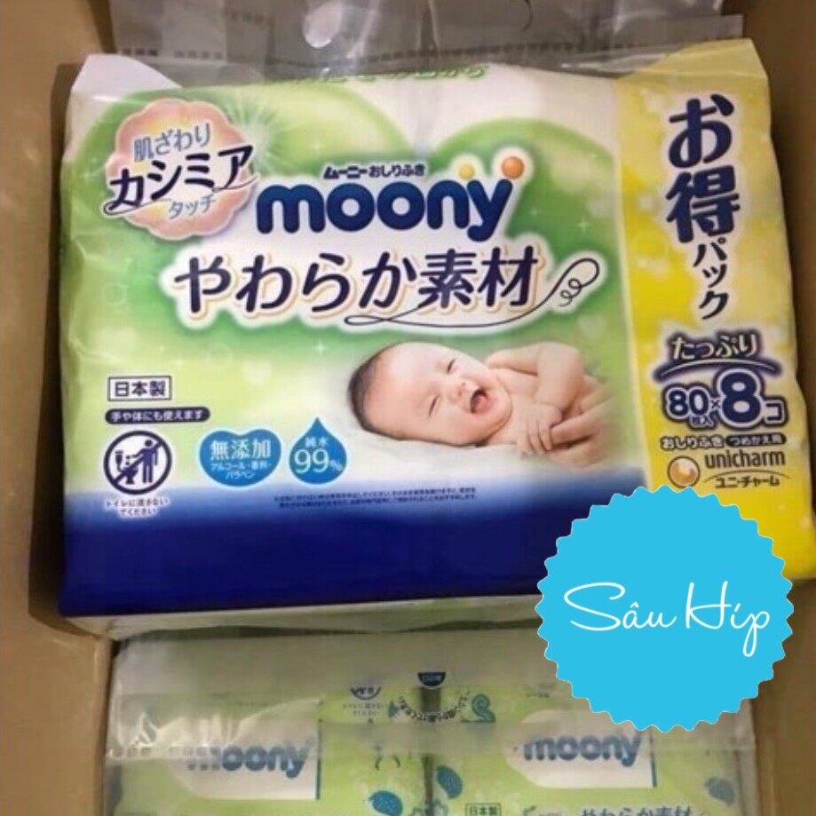 Khăn ướt moony nội địa nhật gói 80 tờ