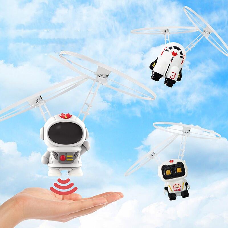Cảm ứng bay Robot Máy whirling phát quang đồ chơi UFO dron đồ chơi ngoài